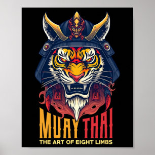 Muay Thai Samurai Tiger Thai Boxing Graphic Poster