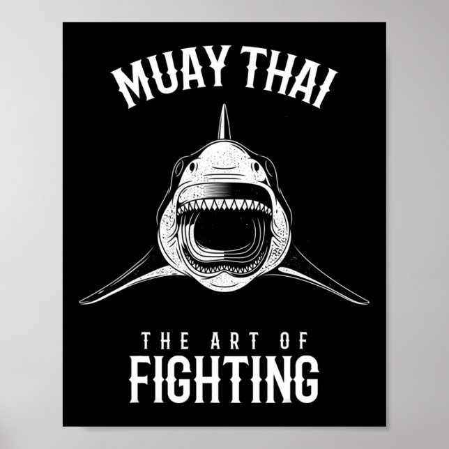 Muay Thai Shark MMA- und Kickbox-Kämpfer  Poster (Vorne)