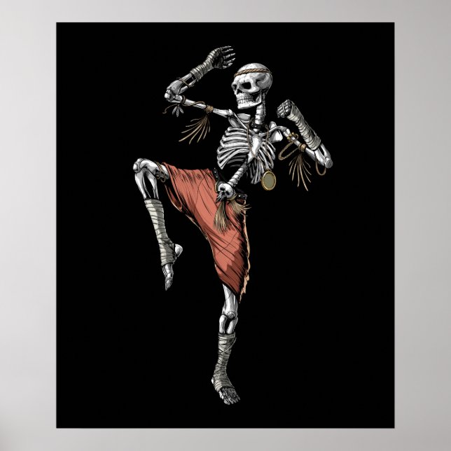 Muay Thai Skeleton Poster (Vorne)