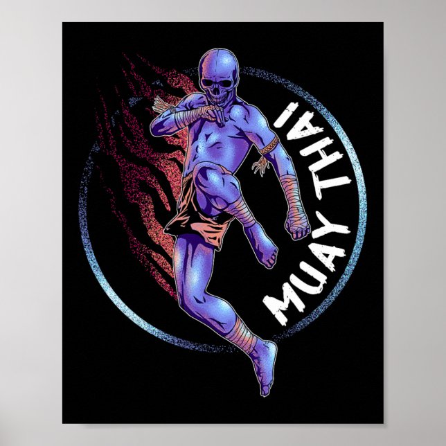 Muay Thai Skeleton Poster (Vorne)
