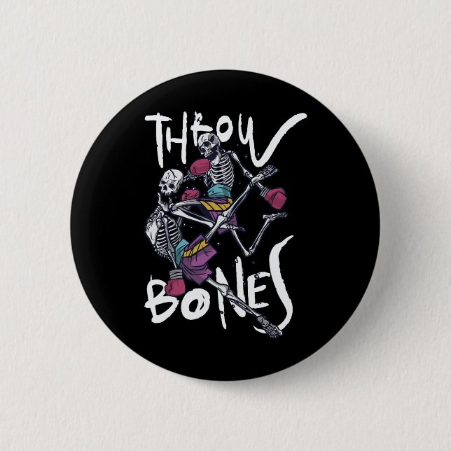 Muay Thai Skelett - Thai-Boxen und Kickboxen  Button (Vorderseite)