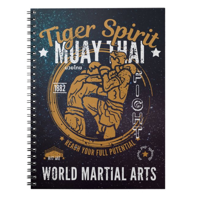 Muay Thai Spiral Notebook - Tiger Spirit Notizblock (Vorderseite)
