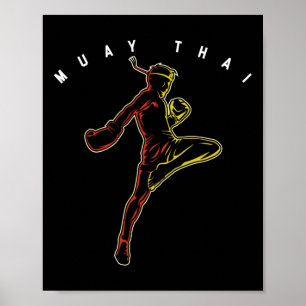 Muay-Thai-Sportkämpfer Mma Thailand-Boxen Marti Poster
