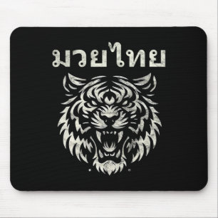 Muay Thai Sprach-Tattoo Tiger Brüllen Kickboxen Th Mousepad