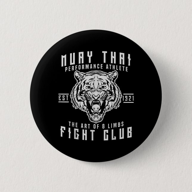 Muay Thai Thai Boxen Kickboxen Geschenk Button (Vorderseite)