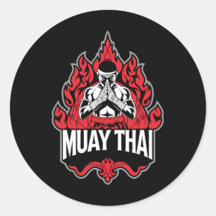 Muay Thai Thai Boxing 1 Runder Aufkleber