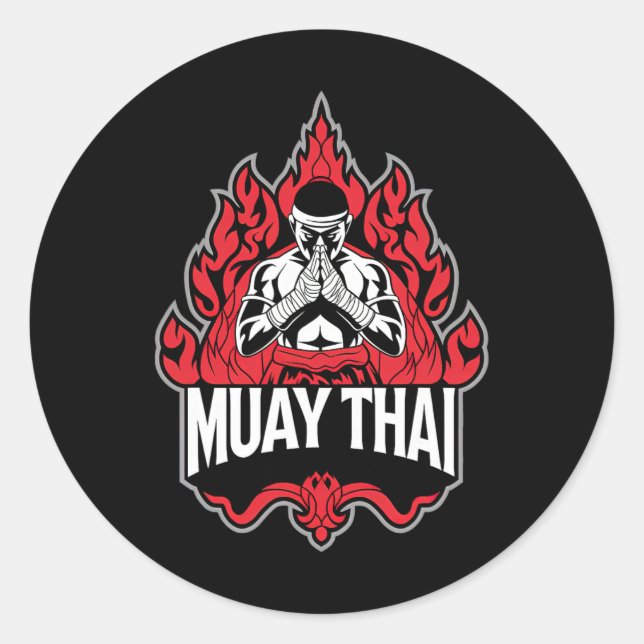 Muay Thai Thai Boxing 1 Runder Aufkleber (Vorderseite)