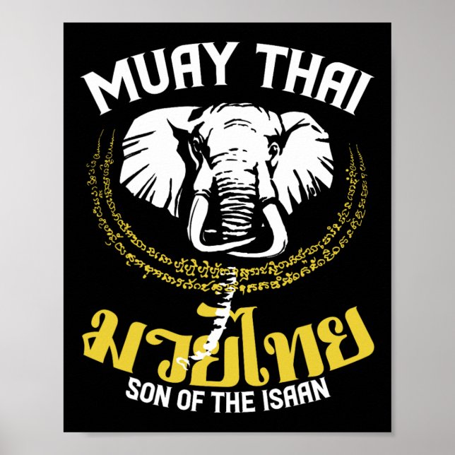 Muay Thai Thai Boxing Elephant Gift Poster (Vorne)