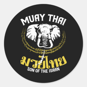 Muay Thai Thai Boxing Elephant Gift Runder Aufkleber