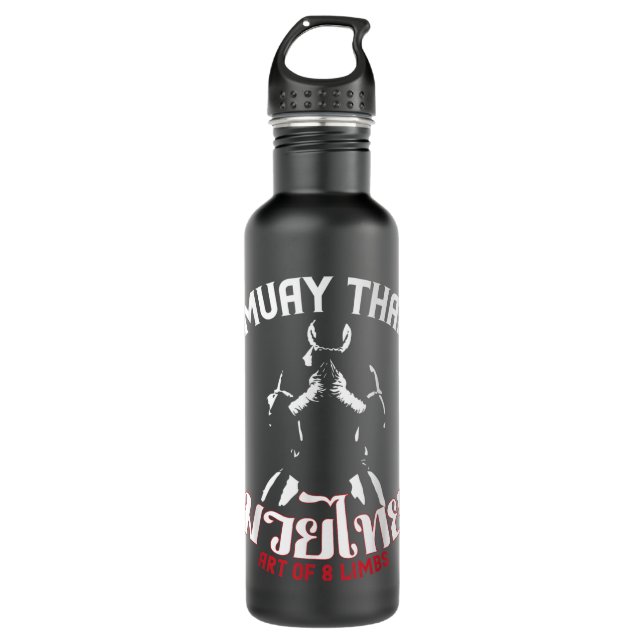 Muay Thai Thai Boxing Geschenk für Muay Thai Fight Edelstahlflasche (Vorderseite)