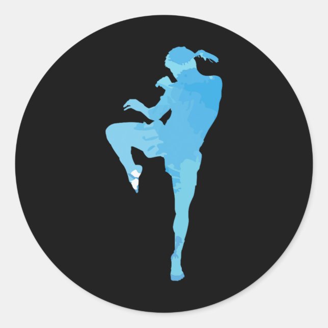 Muay Thai Thai Boxing Sport Runder Aufkleber (Vorderseite)