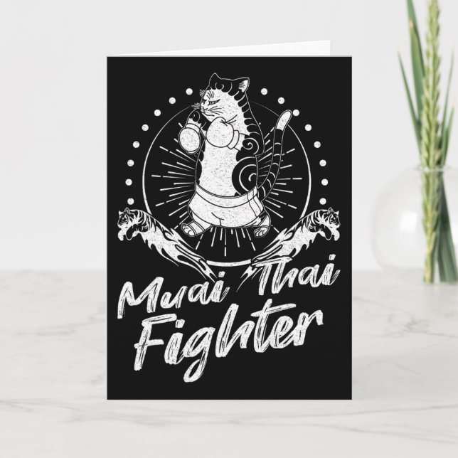 Muay Thai Thailand Faust Ring Knie Kämpfer Technik Karte (Vorderseite)
