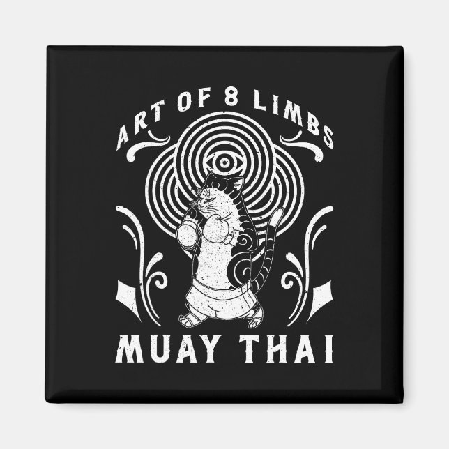Muay Thai Thailand Faust Ring Knie Kämpfer Technik Magnet (Vorne)