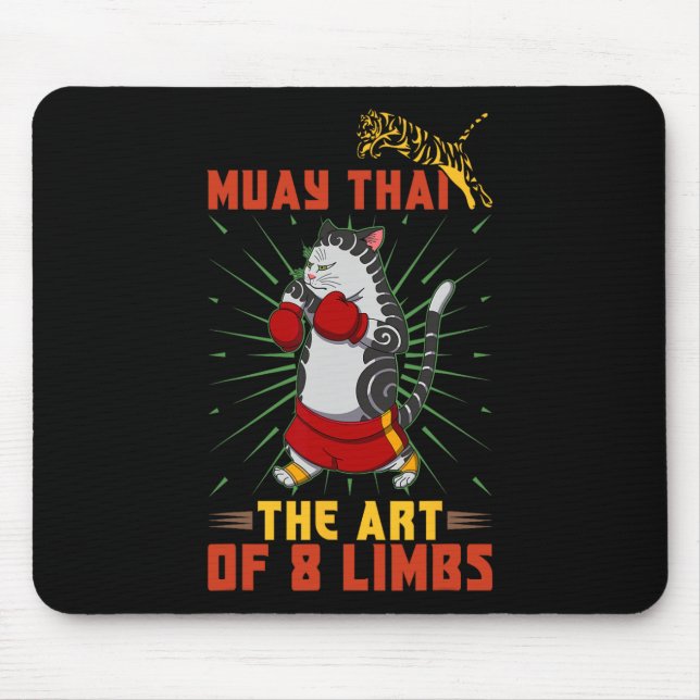 Muay Thai Thailand Faust Ring Knie Kämpfer Technik Mousepad (Vorne)