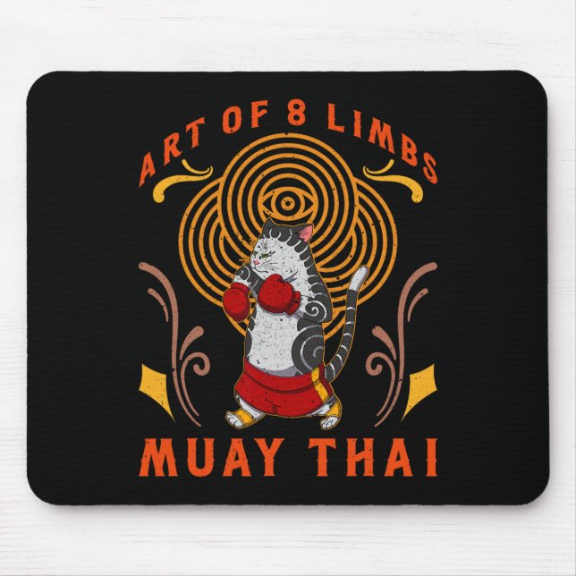 Muay Thai Thailand Faust Ring Knie Kämpfer Technik Mousepad (Vorne)