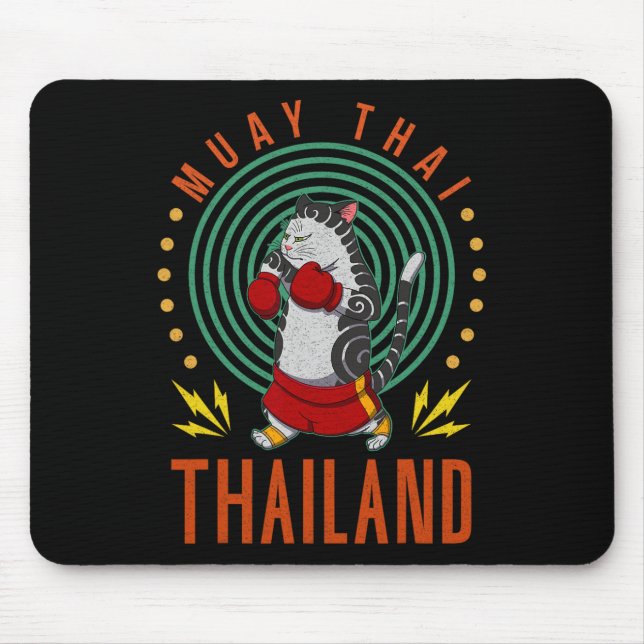 Muay Thai Thailand Faust Ring Knie Kämpfer Technik Mousepad (Vorne)