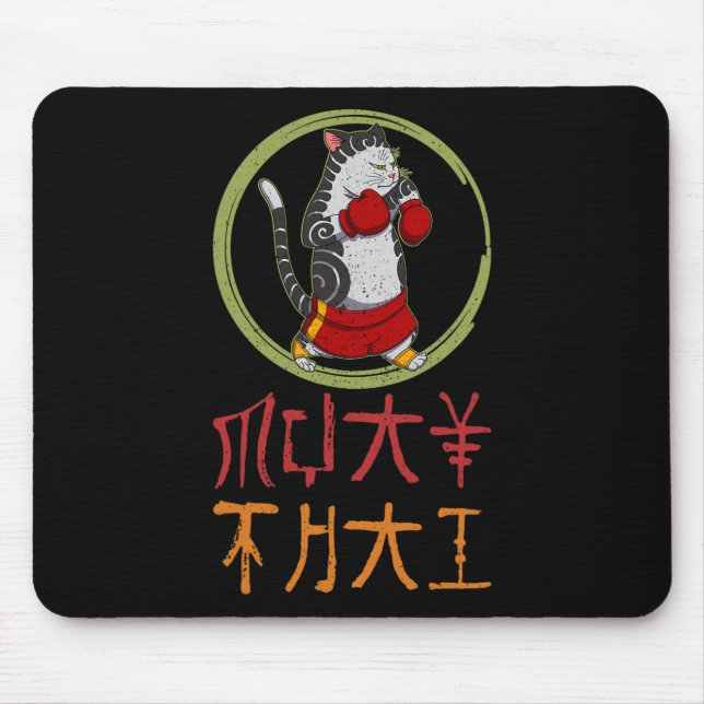 Muay Thai Thailand Faust Ring Knie Kämpfer Technik Mousepad (Vorne)