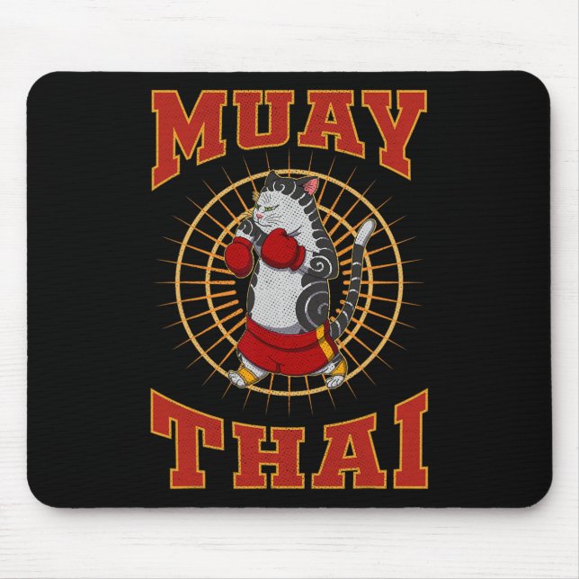 Muay Thai Thailand Faust Ring Knie Kämpfer Technik Mousepad (Vorne)
