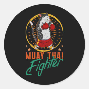 Muay Thai Thailand Faust Ring Knie Kämpfer Technik Runder Aufkleber