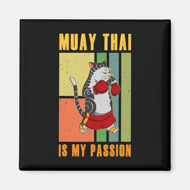 Muay Thai Thailand Fäuste Ring Knie Kämpfer Techni Magnet (Vorne)