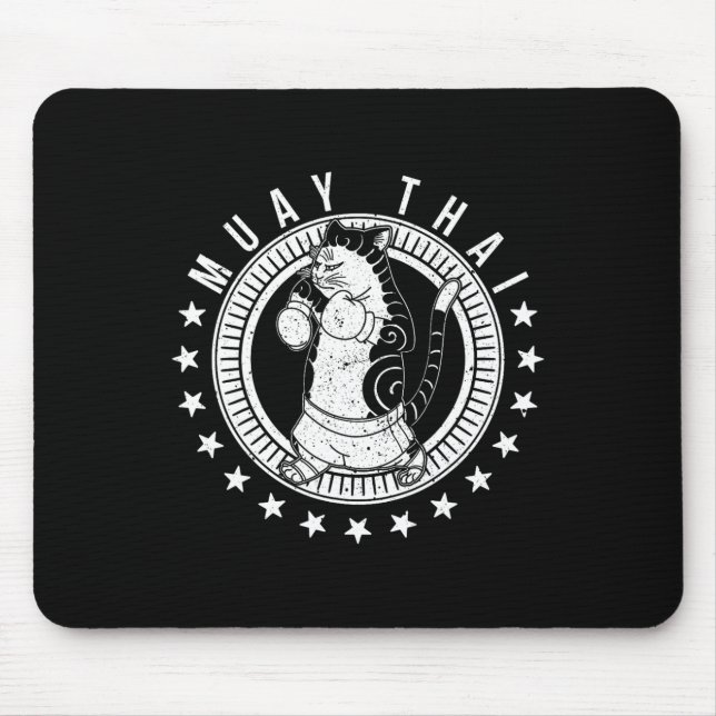 Muay Thai Thailand Fäuste Ring Knie Kämpfer Techni Mousepad (Vorne)