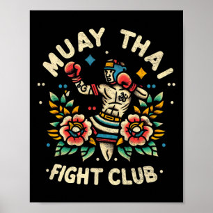 Muay Thai Thailand Kickboxen Mma Kämpfer Tradition Poster