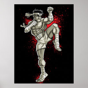 Muay Thai Thailand Marshal Arts Fighter Poster