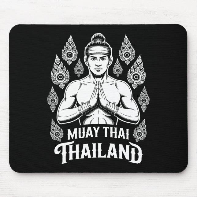 Muay Thai Thailand Vintag Tiger Fighter Training Mousepad (Vorne)