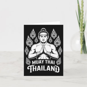 Muay Thai Thailand Vintage Tiger Kämpfer Training  Karte