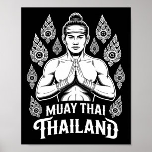 Muay Thai Thailand Vintage Tiger Kämpfer Training Poster