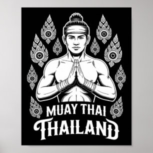 Muay Thai Thailand Vintage Tiger Kämpfer Training Poster