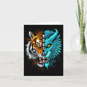 Muay Thai Tiger Dragon Fusion Art Karte