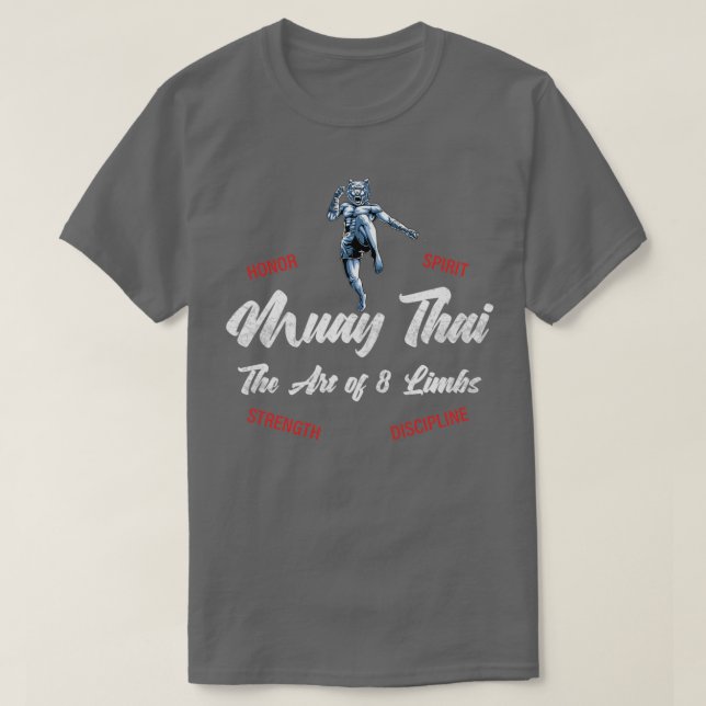 Muay Thai Tiger kämpfen Thai Boxing Kickboxing T-Shirt (Design vorne)