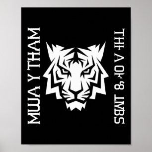 Muay Thai Tiger Kunst der 8 Gliedmaßen Kickboxing Poster