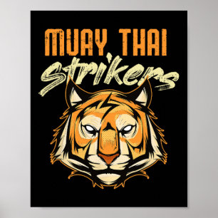 Muay Thai Tiger Thai Boxing Thailand Kickboxing Poster