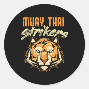 Muay Thai Tiger Thai Boxing Thailand Kickboxing Runder Aufkleber