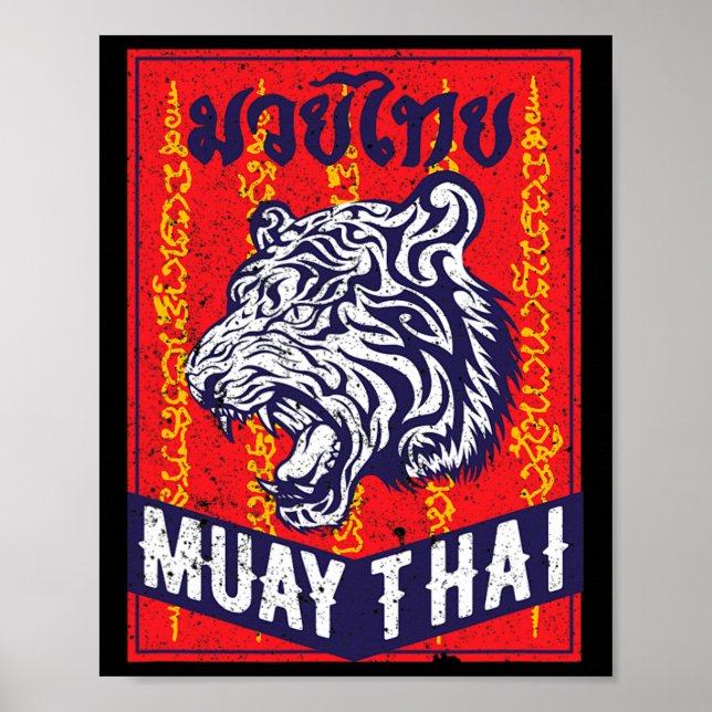 Muay Thai Tiger Training MMA Straßenkampf Kickboxi Poster (Vorne)
