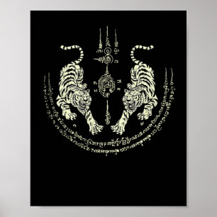 Muay Thai Tigers Kampfsport Kämpfer Kickboxen Di Poster