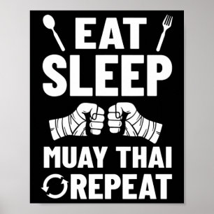 Muay Thai Training Fighter Kickboxen Anfänger Boxe Poster