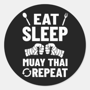 Muay Thai Training Kämpfer Kickboxen Anfänger Boxe Runder Aufkleber
