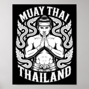 Muay Thai Training Kickboxen Thailand Vintage Tig Poster