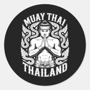 Muay Thai Training Kickboxen Thailand Vintage Tig Runder Aufkleber