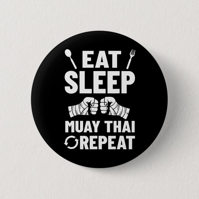 Muay-Thai-Trainingsfighter Kickboxen Anfänger Boxe Button (Vorderseite)
