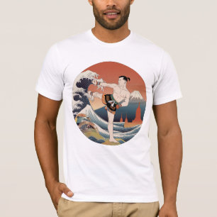 Muay Thai Ukiyo-e Fighter T - Shirt   Japanische K