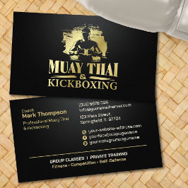 Muay Thai und Kickboxing Coach - Schwarz und Gold Visitenkarte