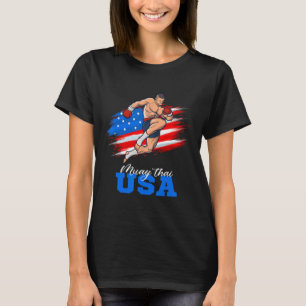 Muay Thai USA Unterstützerteam Amerikanische Flagg T-Shirt