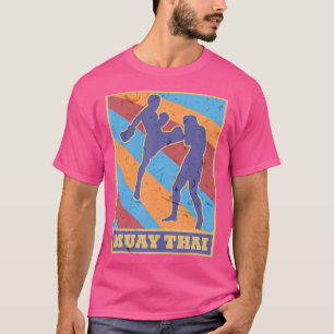 Muay Thai Vintag Retro Colors Kickboxing Mixed Mar T-Shirt
