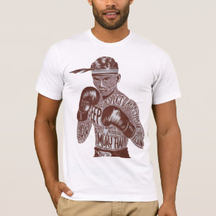 Muay Thai Vintag Typografy Fighter T - Shirt