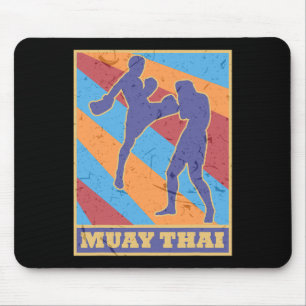 Muay Thai Vintage Retro Farben Kickboxen Mma Boxen Mousepad