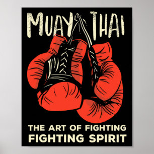 Muay Thai Vintage Retro Kampfsport Kickboxen Poster